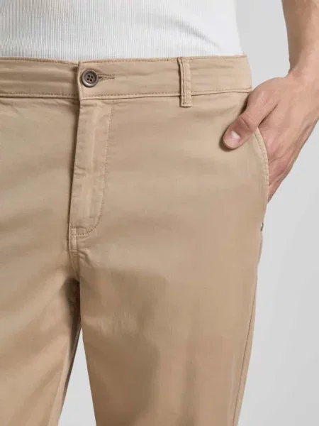 Chinosy o kroju straight fit z wpuszczanymi model Vance' Jack & Jones beżowe