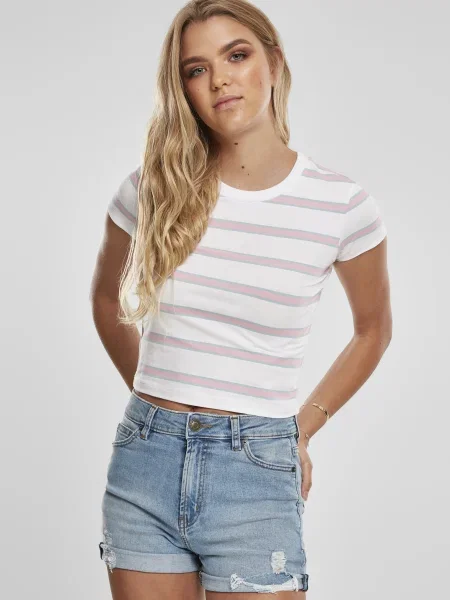 Cropp tricou Urban Classics cu dungi alb