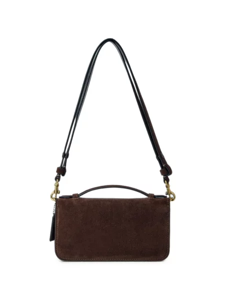 Geanta crossbody Coach din piele de căprioară maro