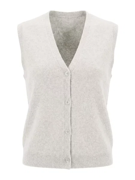 Imily Bela Vestă tricotată amestacat alb