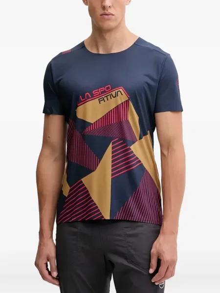 Tricou grafic La Sportiva cu imagine cu imprimeu geometric albastru