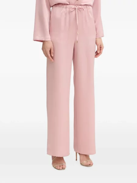 Pantaloni palazzo Fracomina din satin roz