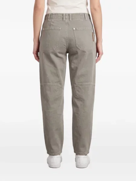 Pantaloni Brunello Cucinelli din țesătură twill verde