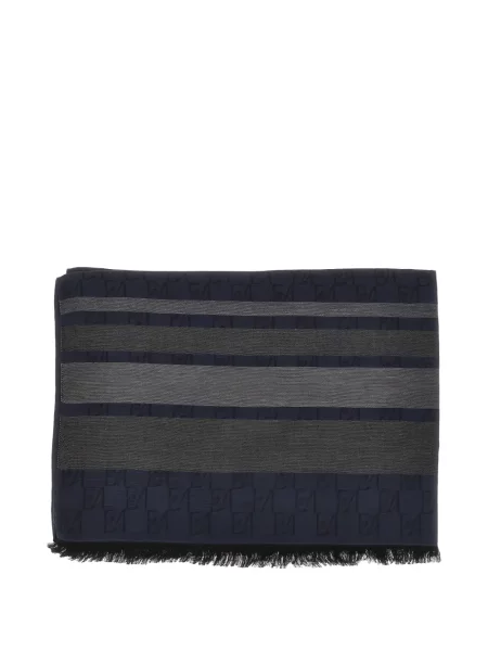 Jacquard šal Emporio Armani s autogramom plava