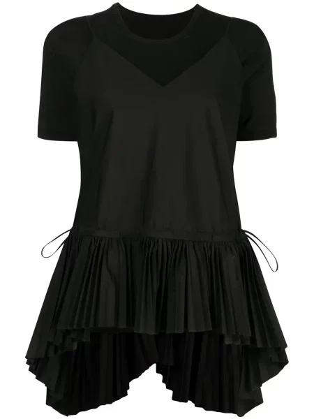 Tricou Juun.j plisat negru
