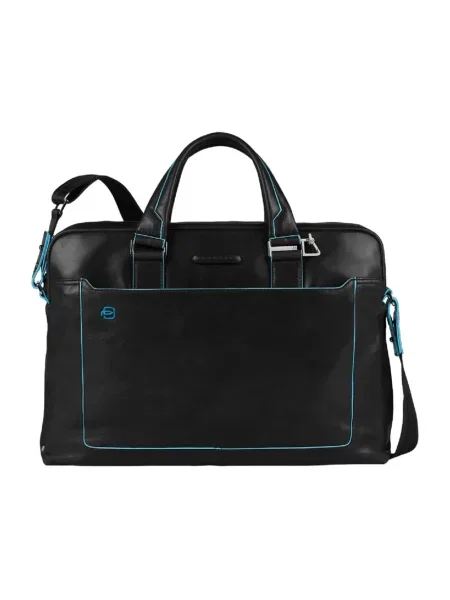 Torba na laptopa Piquadro skórzana czarna