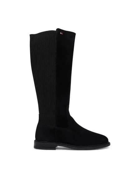 Zimske čizme Tommy Hilfiger Enamel Flag Suede High Chelsea crna