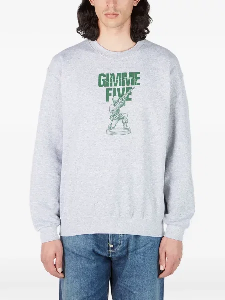 Hanorac crewneck Gimme 5 cu decolteu rotund gri