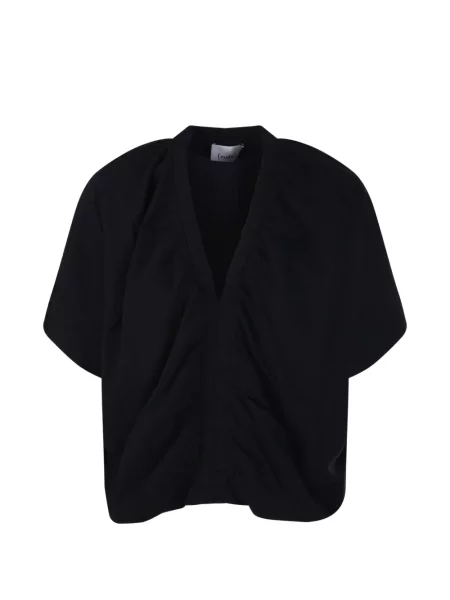 Top Nude cu decolteu în V negru