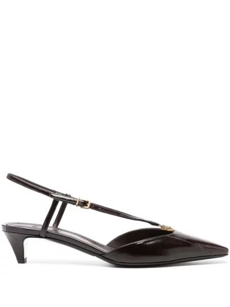 Pantofi cu toc Fendi slingback maro