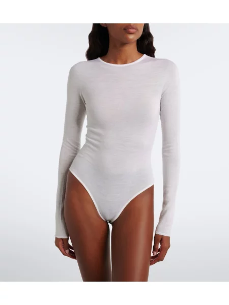 Body Alaïa de lână alb