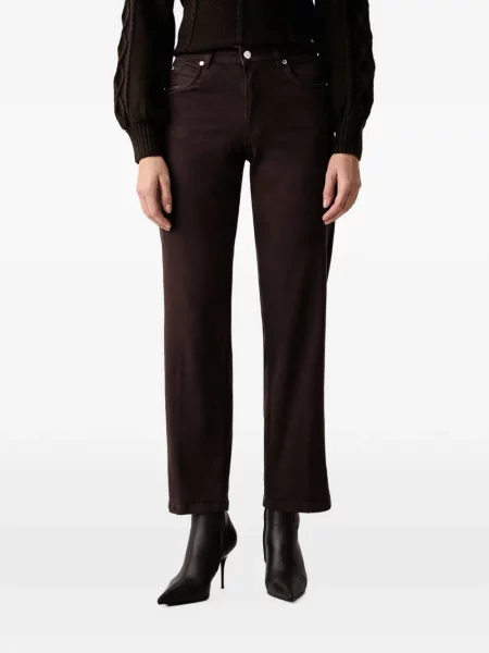 Jeansy straight leg Silvian Heach z logo brązowe