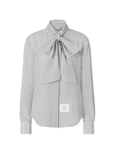 Cămașă Thom Browne din satin gri