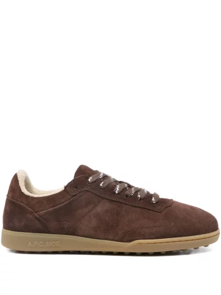 Sneakerși A.p.c. cu șireturi din piele de căprioară maro