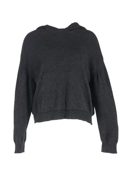 Długa bluza z kapturem Nanushka prążkowana szara