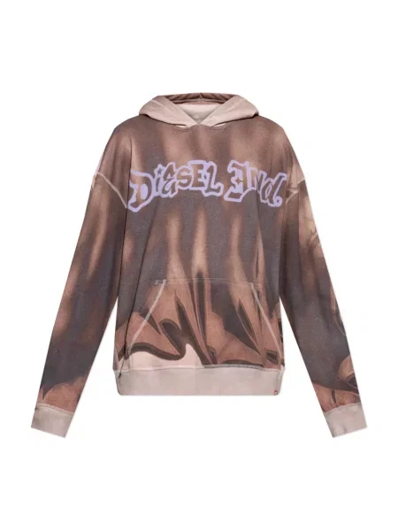 Bluza z kapturem Diesel z kapturem brązowa
