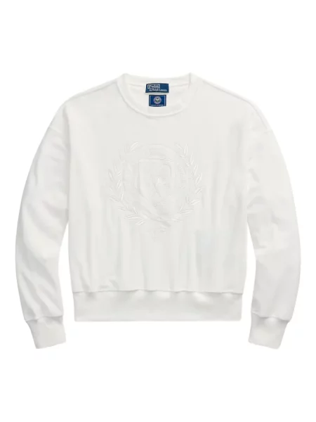 Tricou Polo Ralph Lauren din piele cu broderie în carouri maro