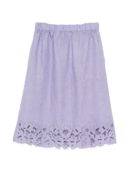 Fustă midi Vita Kin cu broderie violet