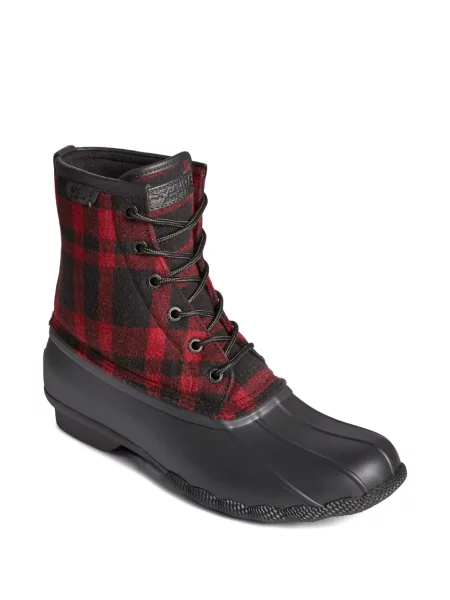 Botine Sperry Top-sider în carouri negru