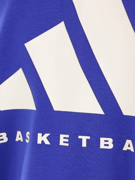 Talia bluza Adidas zwężana z nadrukiem niebieska