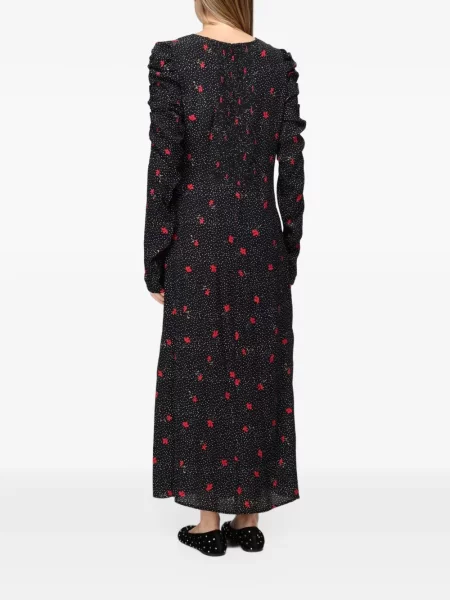 Rochie maxi Mar De Margaritas cu model floral cu imagine negru