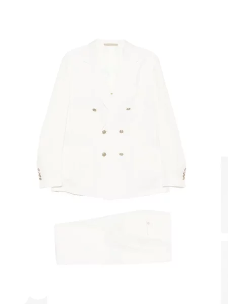 Costum Eleventy cu două rânduri de nasturi de costum alb