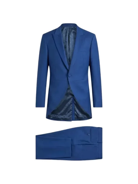 Costum Grasil cu rever albastru