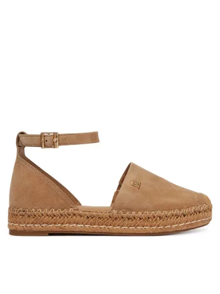 Tommy Hilfiger Espadrile Th Platform Espad Suede Strap bež