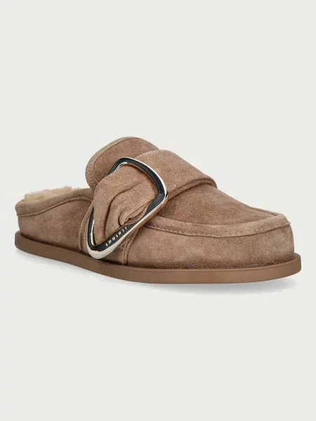 Inuikii șalpi mocasini pentru femei din piele întoarsă Shearling Mule Soft bej