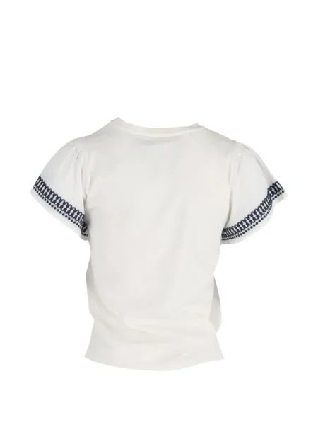 Tricou Weekend Max Mara cu broderie alb