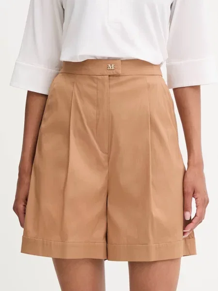 Max Mara Beachwear plážové šortky MEDEOLA hnědé