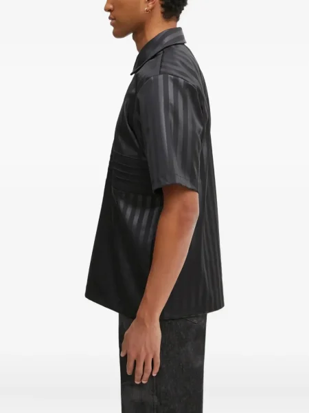 Geacă parka Adidas cu dungi cu glugă cu șireturi albastru