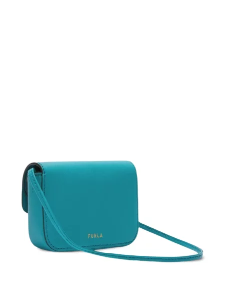 Kožená kabelka Furla modrá