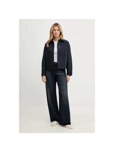 A.P.C. kurtka Veste Bianca granatowy przejściowa niebieska