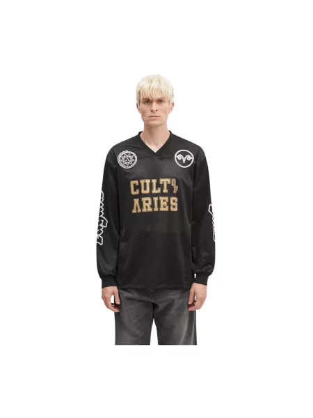 Aries longsleeve Cult Leader Airtex Longsleeve Tee z nadrukiem czarny