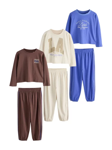 Next Pijamale crem / regal / maro albastru