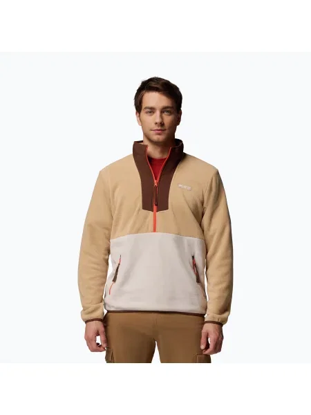 Hanorac din fleece Columbia din fleece cu strasuri de jumătate de fermoar