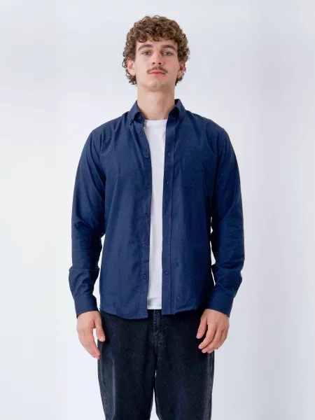 TEESHOPPEN Košile Flannel námořnická modř