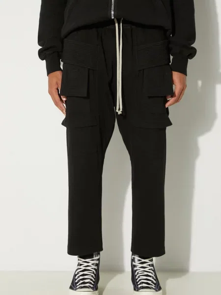 Rick Owens pantaloni de trening din Creatch Cargo Cropped Drawstring neted negru