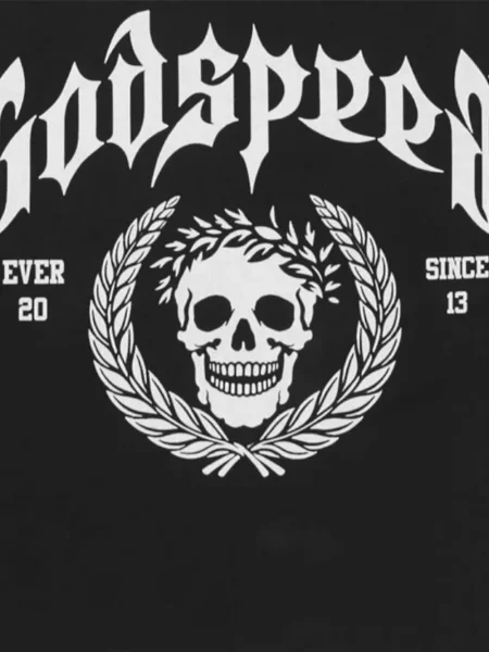 Tricou Godspeed cu imagine negru