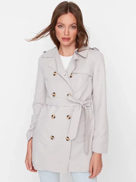 Trencz Trendyol z kamieniami szary