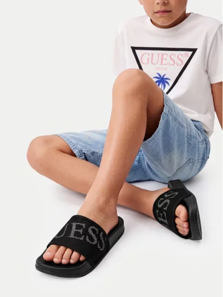 Детские шлепанцы Guess черные