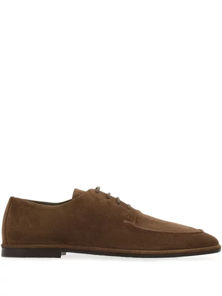 Pantofi derby Ferragamo din piele de căprioară maro