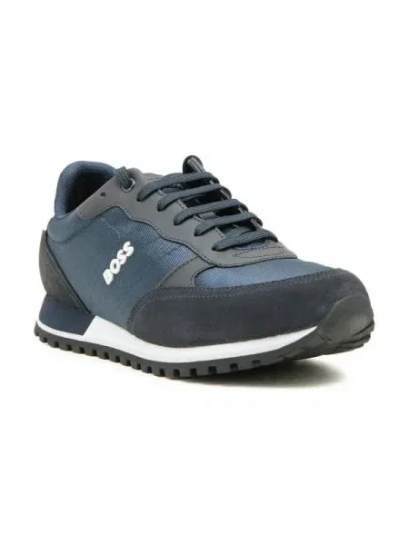 BOSS BLACK Bőr sneakers tornacipő Parkour fekete