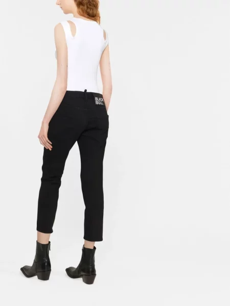 Džinsai Dsquared2 apkarpytas juoda