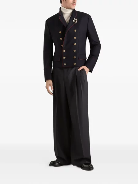 Pantaloni Dolce & Gabbana de lână albastru