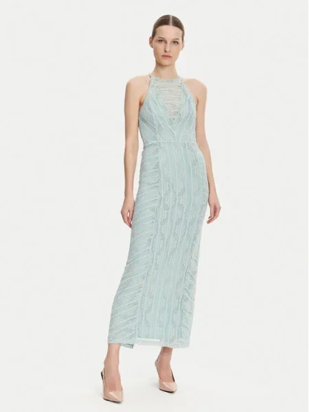 Guess Коктейлна рокля светлосиньо