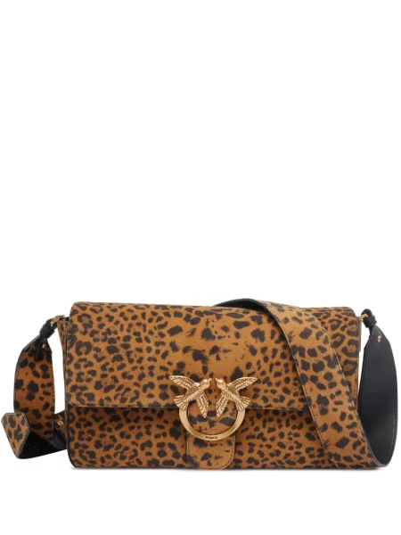 Geantă Pinko cu imagine cu model leopard maro