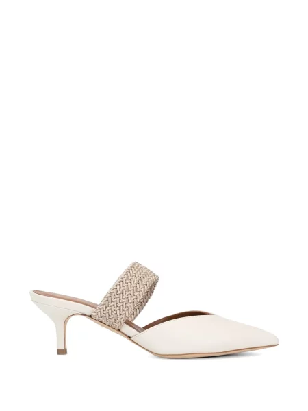 Papuci tip mules Malone Souliers din piele cu bretele alb