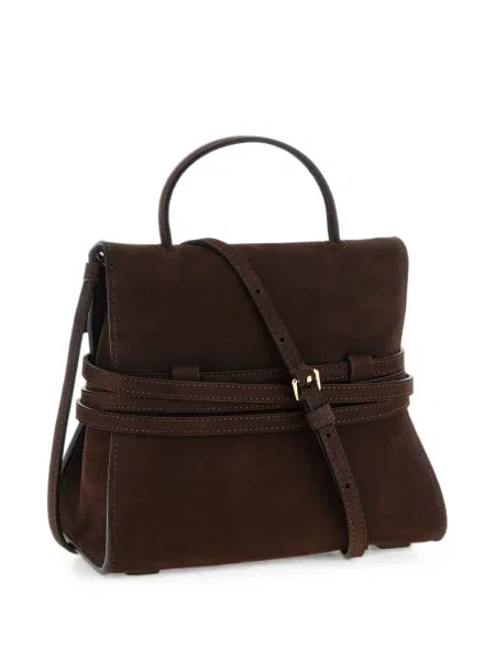 Nubuck τσάντα shopper Moschino γραβάτες καφέ
